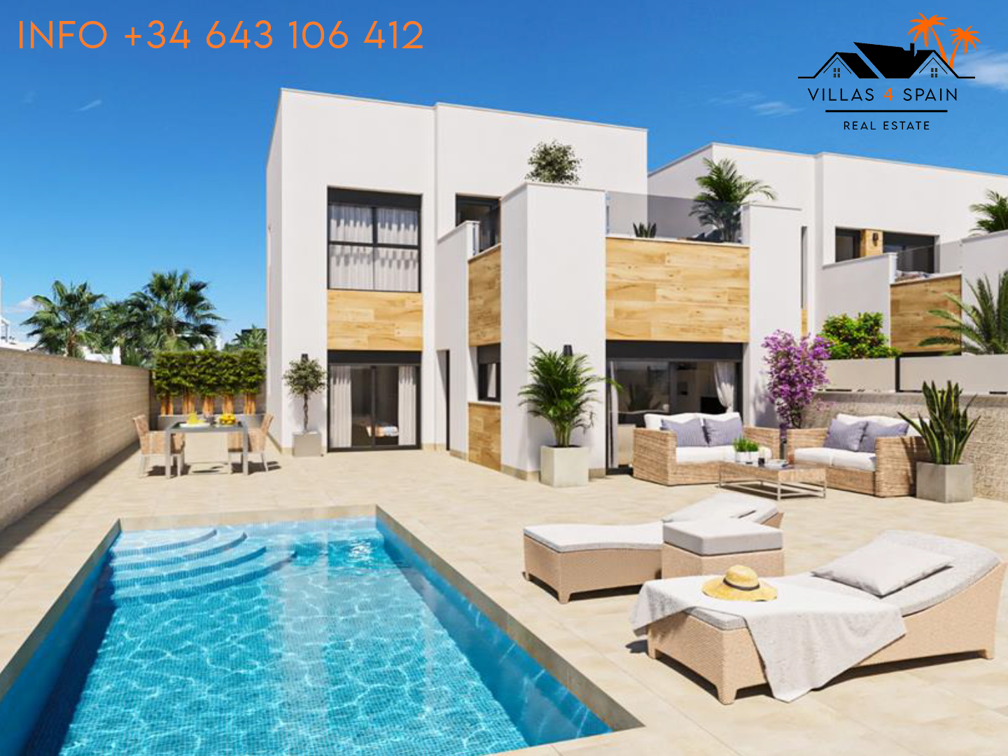 3 Bedroom 3 bath Villa with private pool in Benijofar 