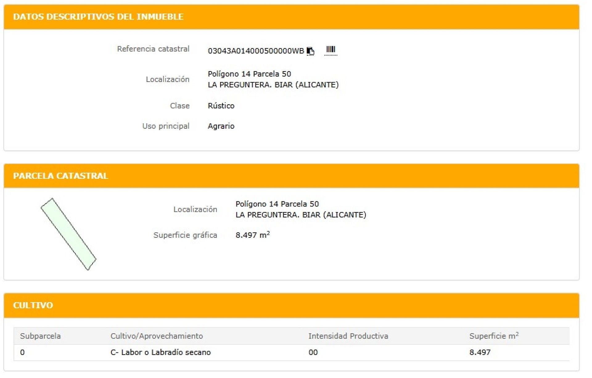 Resale - Land in Biar -  - Alicante
