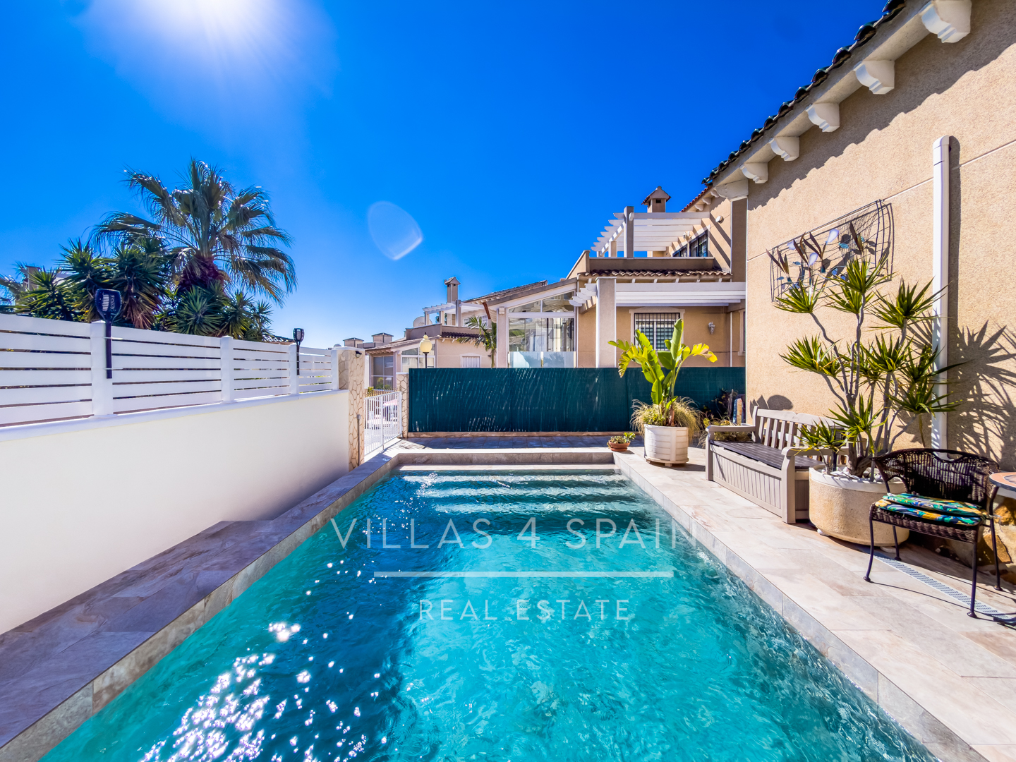 3 Bed 3 bath Villa with Private Pool and Parking + Hot tub and Guest apartment in El Galan, Villamartin